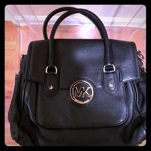 Michael Kors black leather handbag
